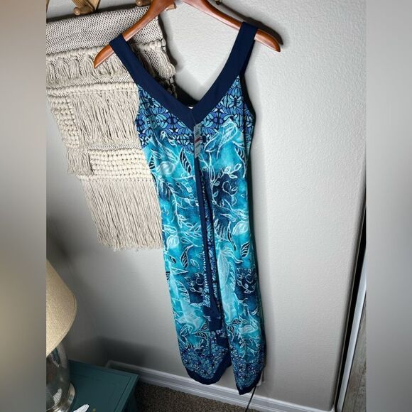 Style & Co. Blue Floral Print Watercolor Dress XS - Picture 5 of 9